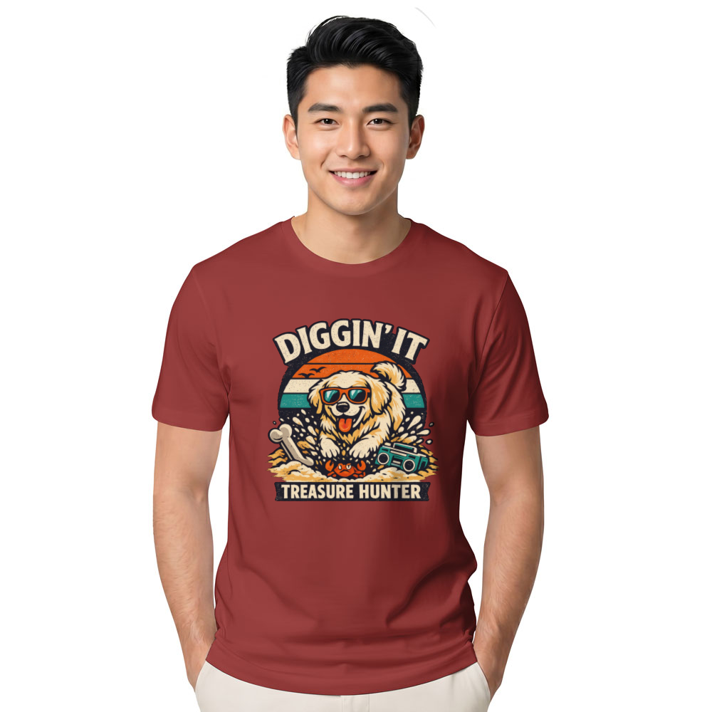 Retro Golden Retriever Treasure Hunter T-Shirt Chill Gifts for Men Women Boy Kids T-Shirt