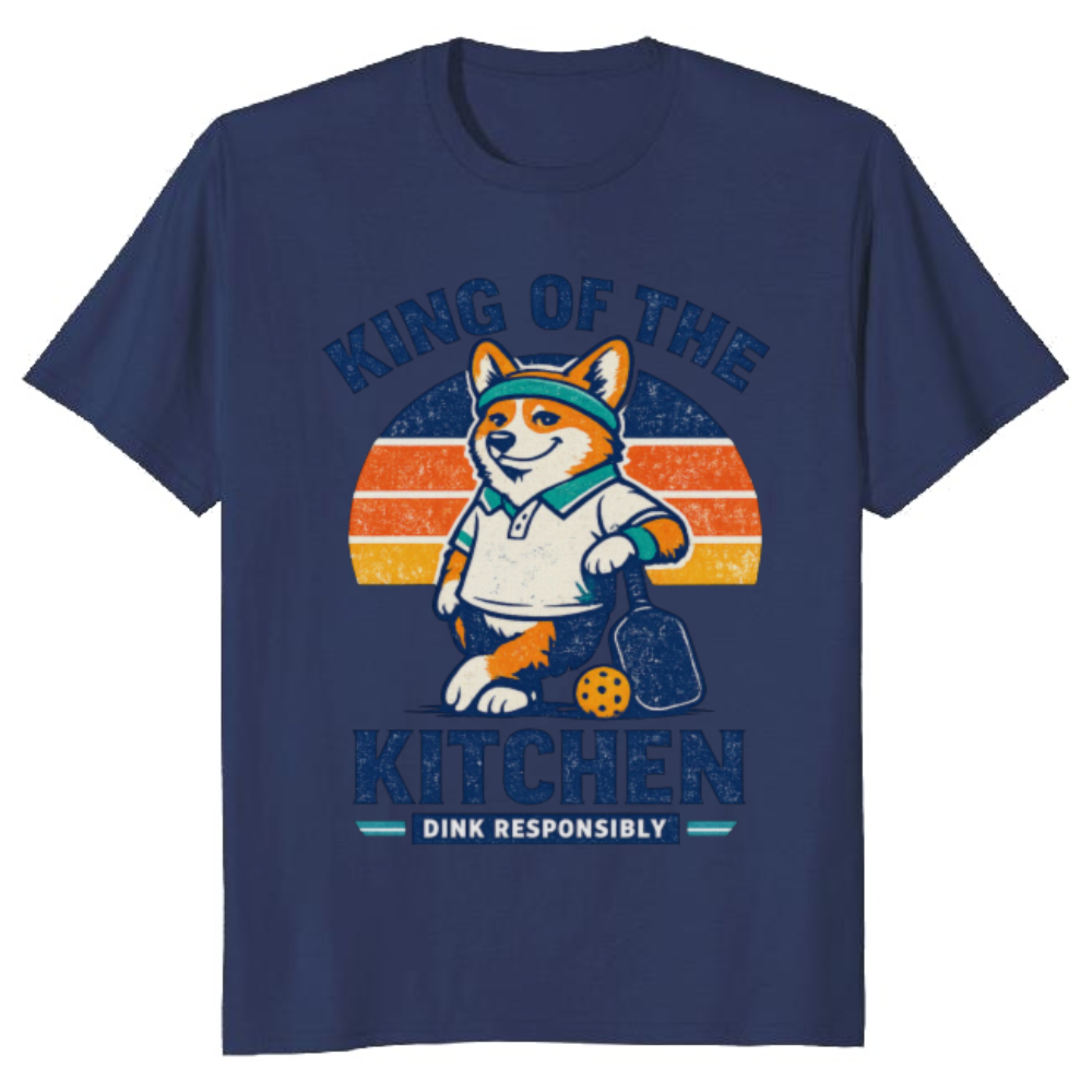 Retro Confident Corgi Pickleball Design For Players Stylish Gifts for Men Women Boy Kids T-Shirt