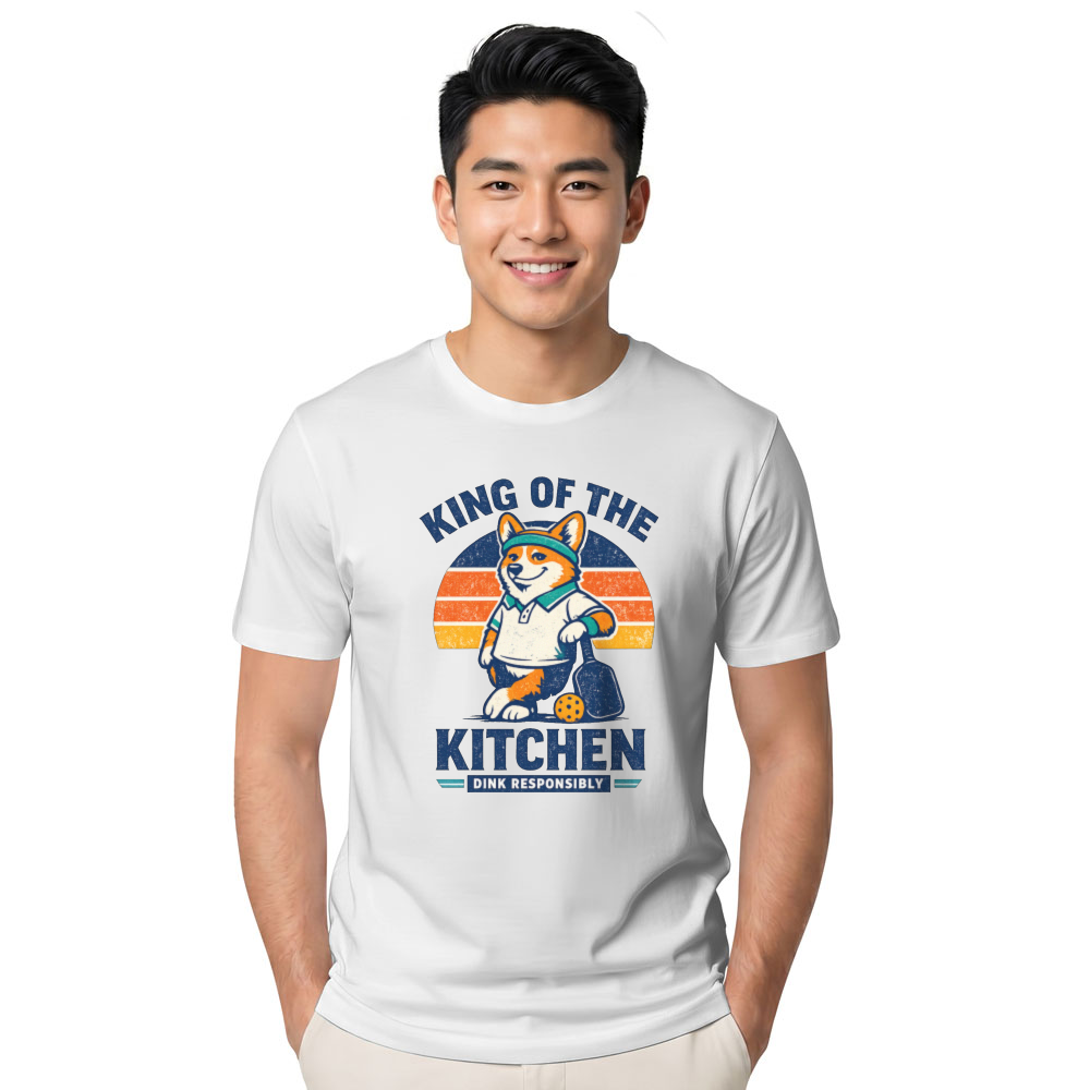 Retro Confident Corgi Pickleball Design For Players Stylish Gifts for Men Women Boy Kids T-Shirt