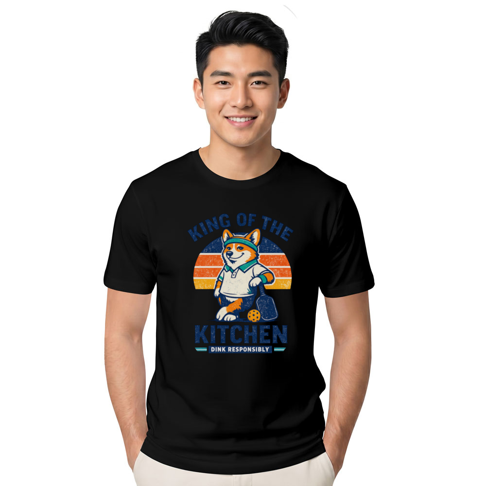 Retro Confident Corgi Pickleball Design For Players Stylish Gifts for Men Women Boy Kids T-Shirt