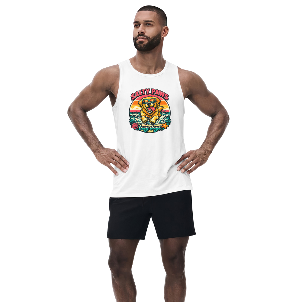 Retro Golden Retriever Surf Tank Top Beach Graphic Vintage Gifts for Men Women Boy Kids Tank Top