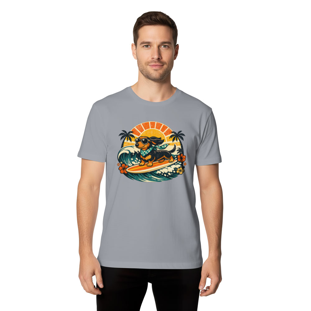 Long Boards Long Dogs Retro 70s Surf Dachshund Graphic Cute Gifts for Men Women Boy Kids T-Shirt