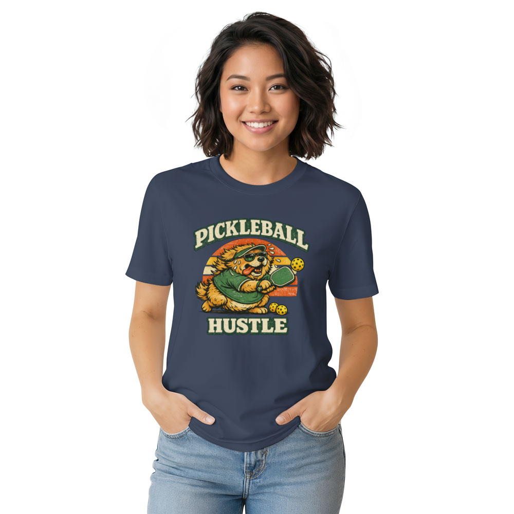Pickleball Hustle Vintage Fluffy Golden Retriever Shirt Funny Gifts for Men Women Boy Kids T-Shirt