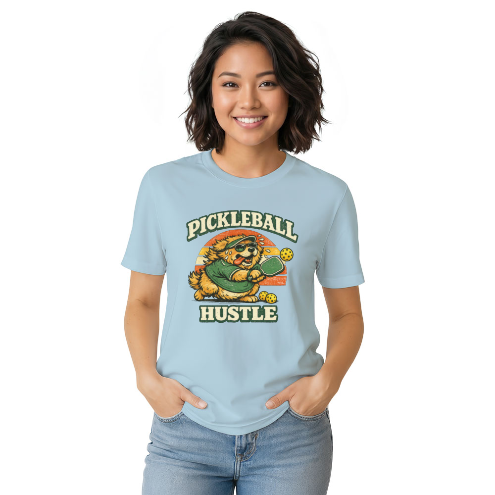 Pickleball Hustle Vintage Fluffy Golden Retriever Shirt Funny Gifts for Men Women Boy Kids T-Shirt