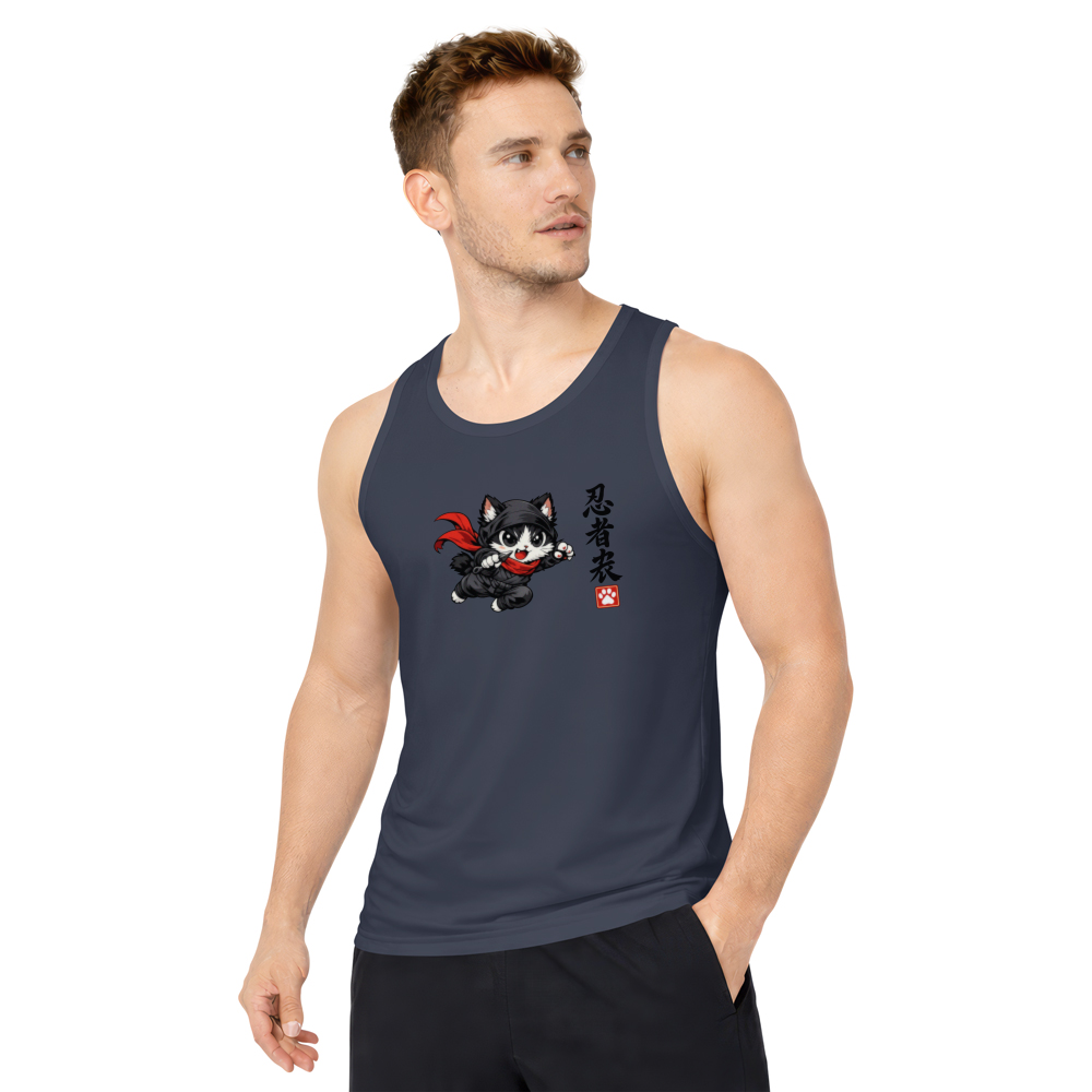 Chibi Ninja Cat Tanktop Minimal Shinobi Art Playful Gifts for Men Women Boy Kids Tanktop