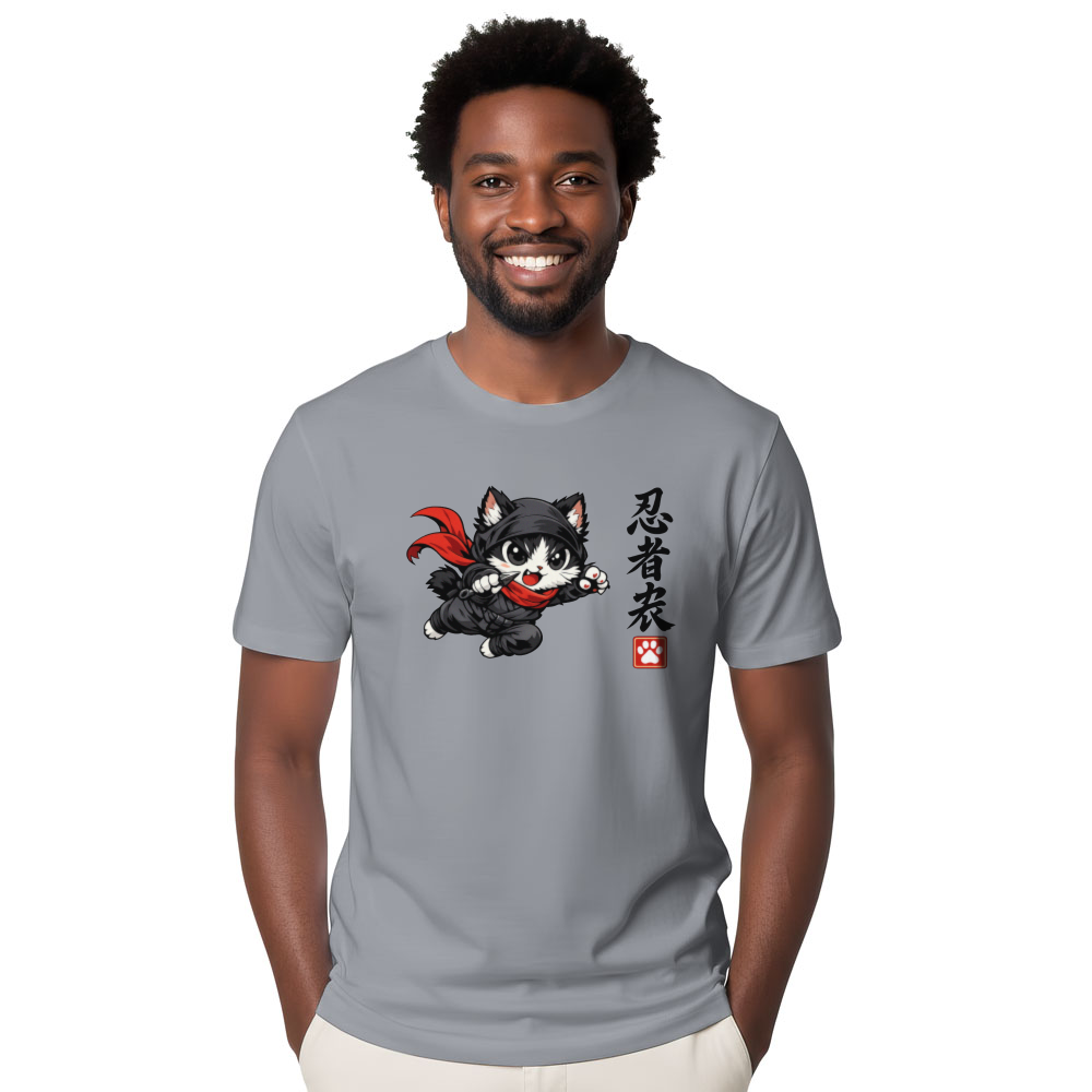 Chibi Ninja Cat T-Shirt Playful Shinobi Art Cute Gifts for Men Women Boy Kids T-Shirt