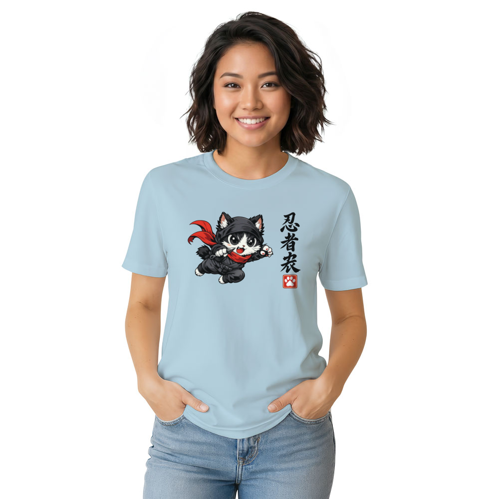 Chibi Ninja Cat T-Shirt Playful Shinobi Art Cute Gifts for Men Women Boy Kids T-Shirt