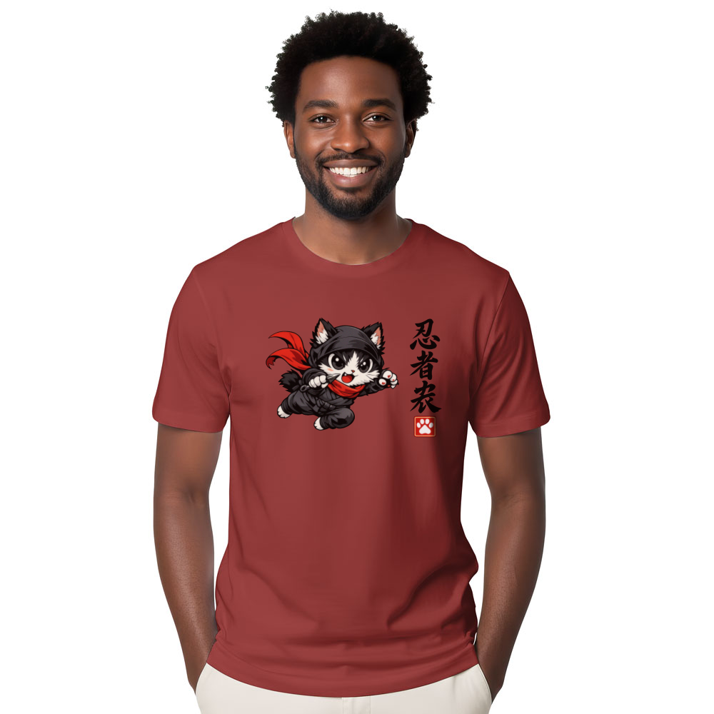 Chibi Ninja Cat T-Shirt Playful Shinobi Art Cute Gifts for Men Women Boy Kids T-Shirt