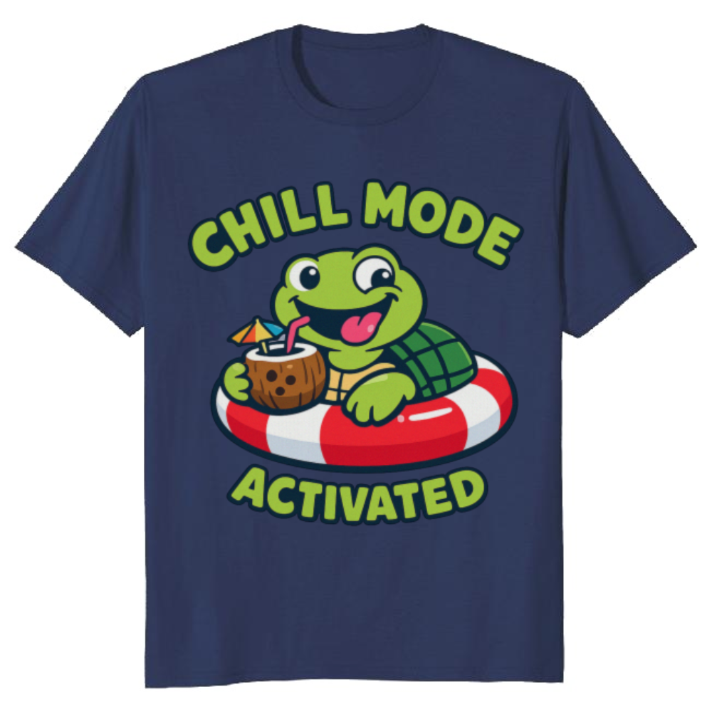 Goofy Floating Turtle Vacation Tee Playful Gifts for Men Women Boy Kids T-Shirt