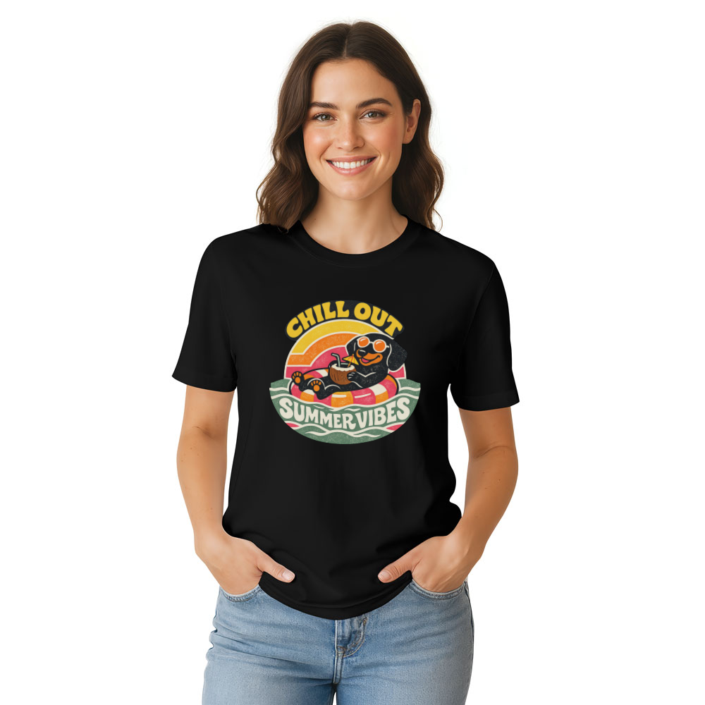 Smiling Dachshund 70s Retro Vector Tee Retro Gifts for Men Women Boy Kids T-Shirt