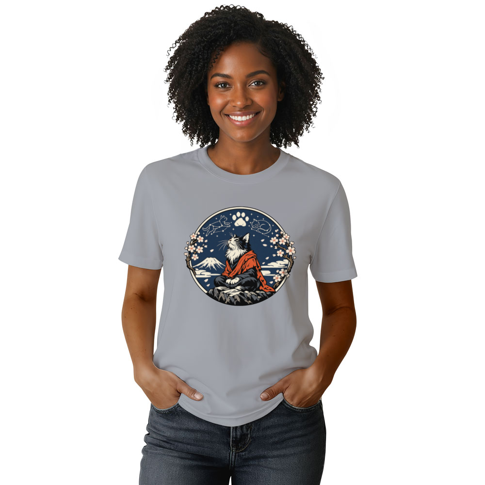 Celestial Sage Ukiyoe Hermit Cat Graphic Mystical Gifts for Men Women Boy Kids T-Shirt