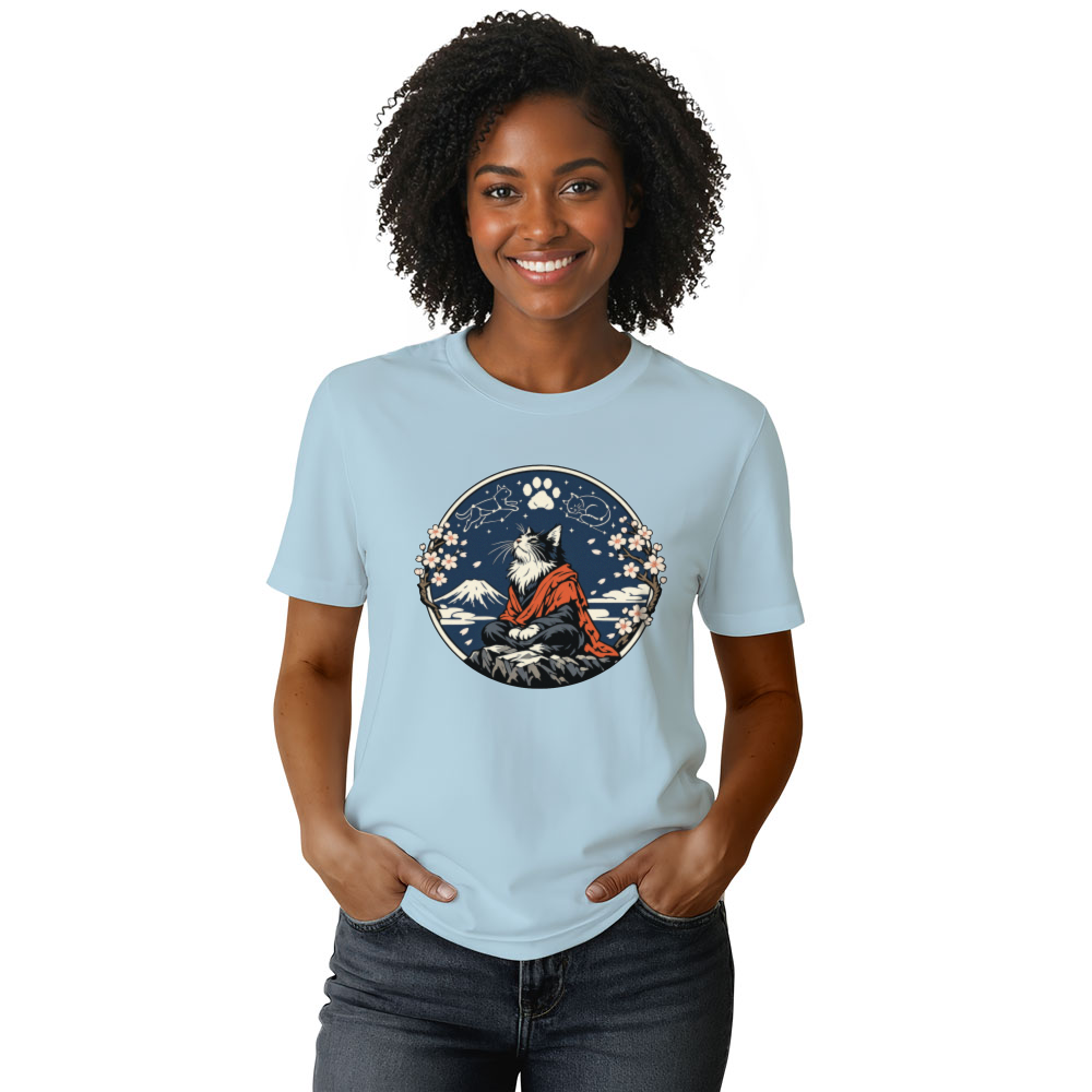 Celestial Sage Ukiyoe Hermit Cat Graphic Mystical Gifts for Men Women Boy Kids T-Shirt