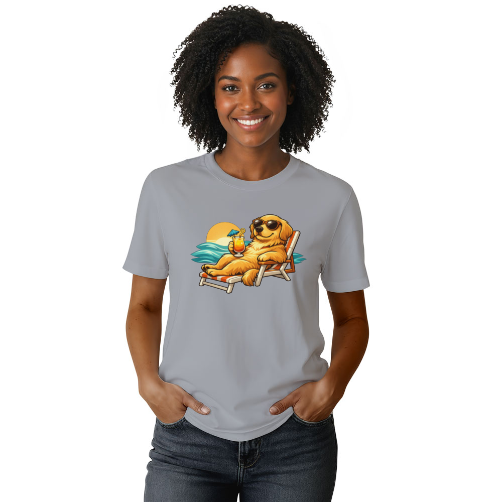 Golden Retriever Unbothered Ocean Lounge Aesthetic Tee Charming Gifts for Men Women Boy Kids T-Shirt