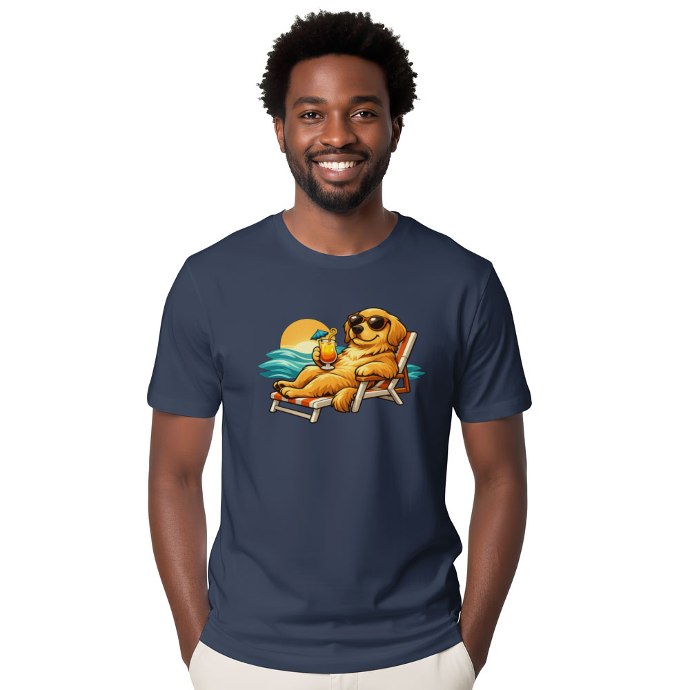 Golden Retriever Unbothered Ocean Lounge Aesthetic Tee Charming Gifts for Men Women Boy Kids T-Shirt