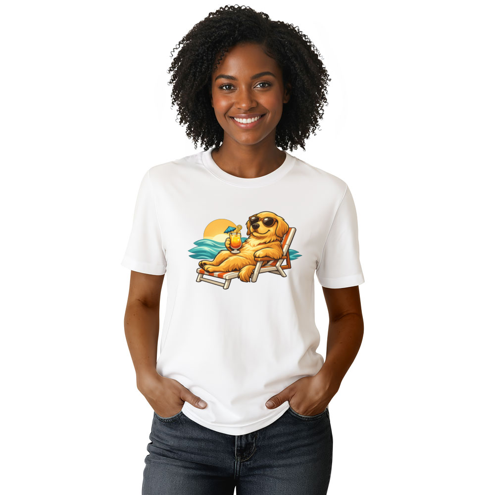 Golden Retriever Unbothered Ocean Lounge Aesthetic Tee Charming Gifts for Men Women Boy Kids T-Shirt