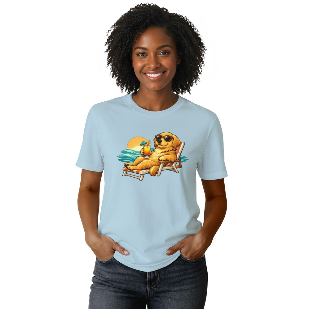 Golden Retriever Unbothered Ocean Lounge Aesthetic Tee Charming Gifts for Men Women Boy Kids T-Shirt
