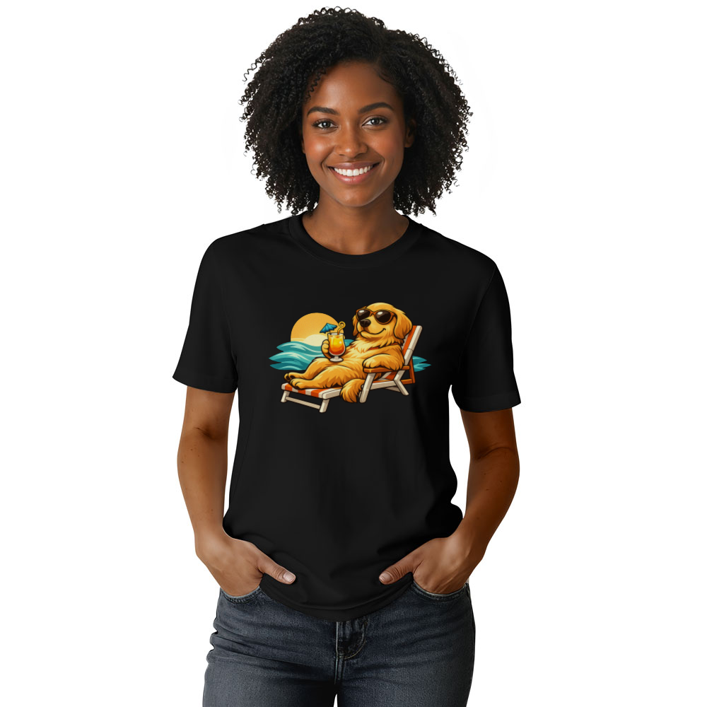 Golden Retriever Unbothered Ocean Lounge Aesthetic Tee Charming Gifts for Men Women Boy Kids T-Shirt