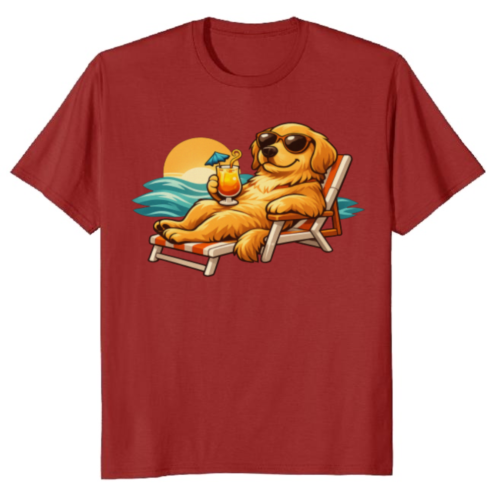 Golden Retriever Unbothered Ocean Lounge Aesthetic Tee Charming Gifts for Men Women Boy Kids T-Shirt