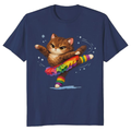 The Alpine Prima Ballerina Cat Snow Slope Illustration Whimsical Gifts for Men Women Girl Kids T-Shirt