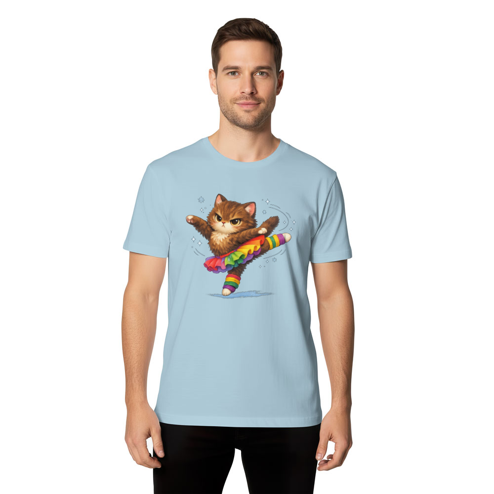 The Alpine Prima Ballerina Cat Snow Slope Illustration Whimsical Gifts for Men Women Girl Kids T-Shirt