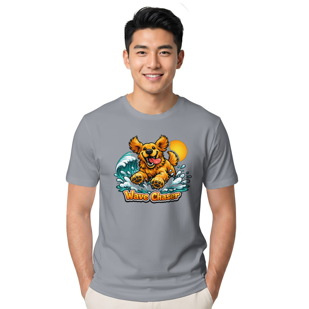 Golden Retriever Wave Chaser Beach Tee Cute Gifts for Men Women Boy Kids T-Shirt