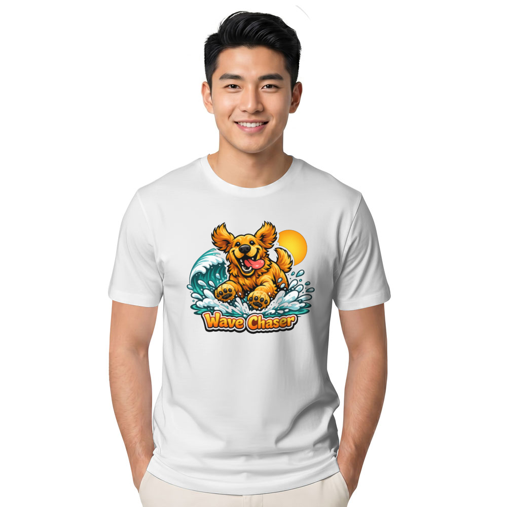 Golden Retriever Wave Chaser Beach Tee Cute Gifts for Men Women Boy Kids T-Shirt