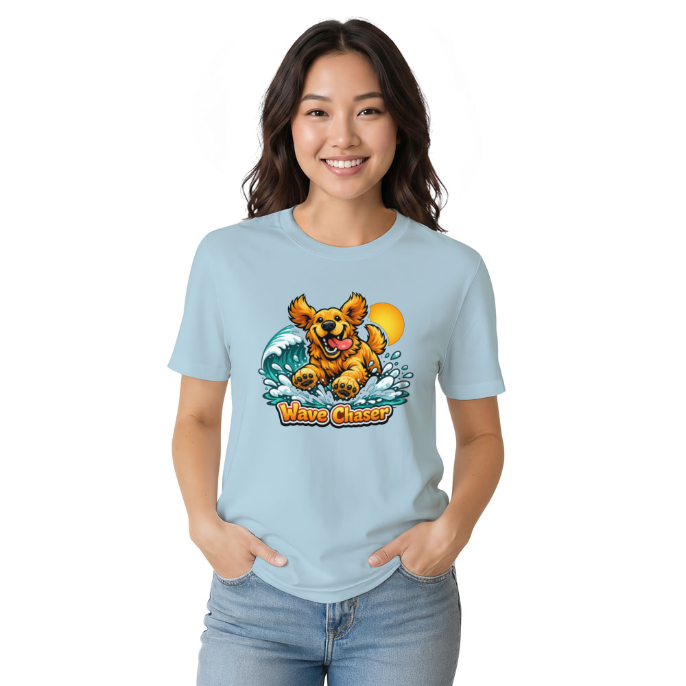 Golden Retriever Wave Chaser Beach Tee Cute Gifts for Men Women Boy Kids T-Shirt