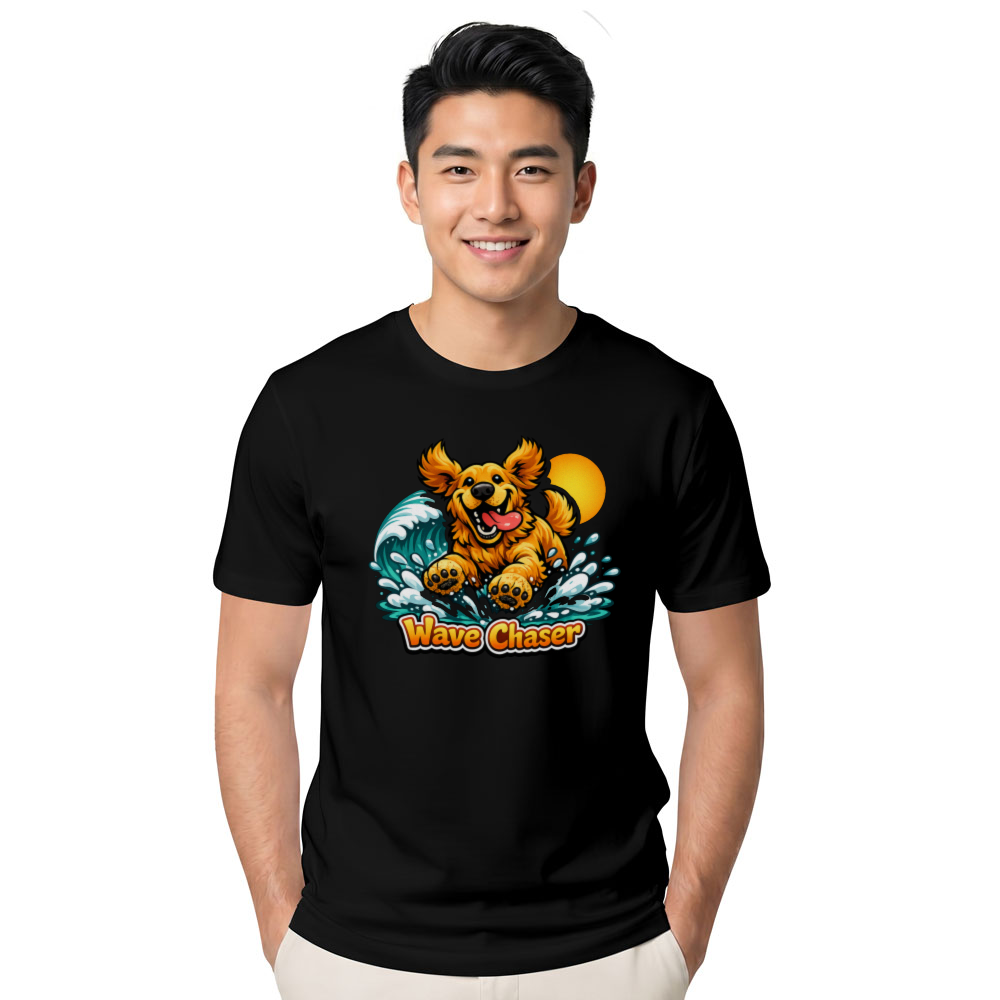 Golden Retriever Wave Chaser Beach Tee Cute Gifts for Men Women Boy Kids T-Shirt