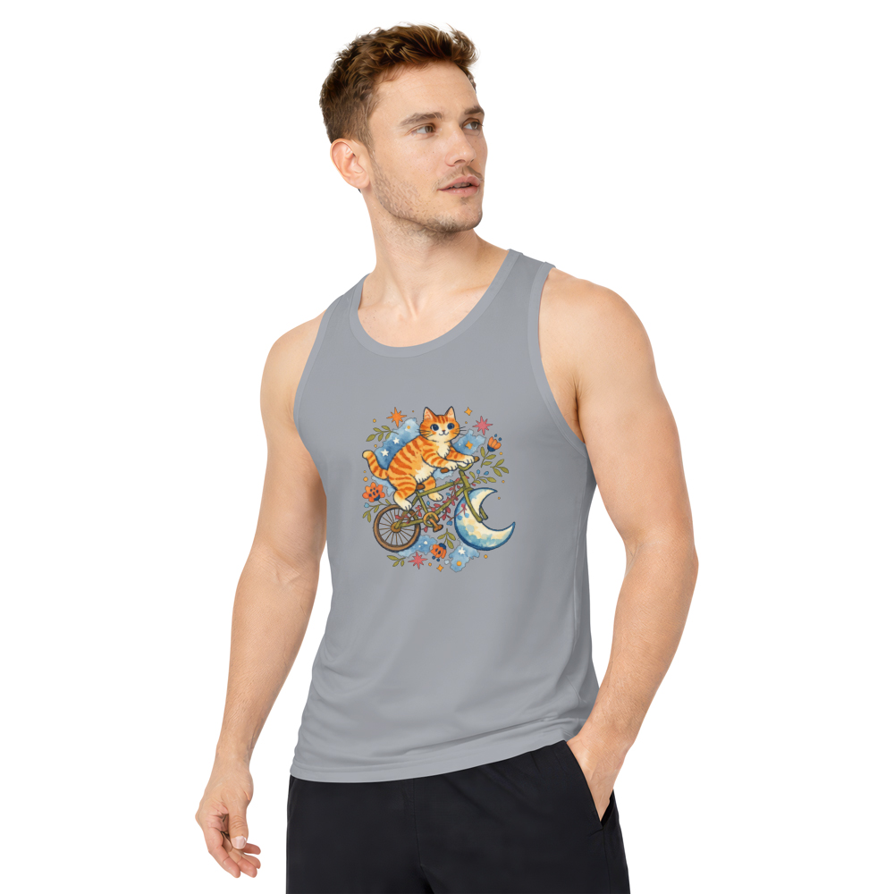 Watercolor Celestial Tabby Moon Rider Tanktop Boho Folk Art Dreamy Gifts for Men Women Boy Kids Tanktop - Unisex