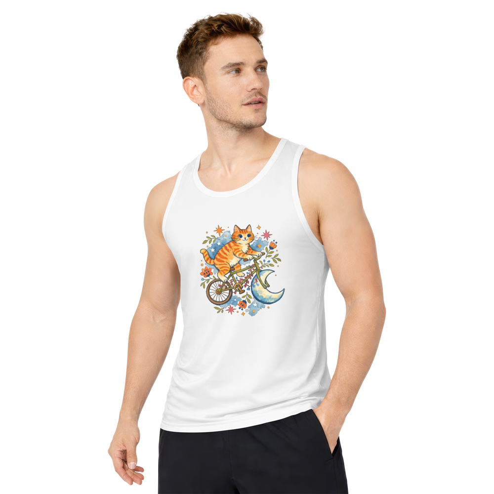 Watercolor Celestial Tabby Moon Rider Tanktop Boho Folk Art Dreamy Gifts for Men Women Boy Kids Tanktop - Unisex