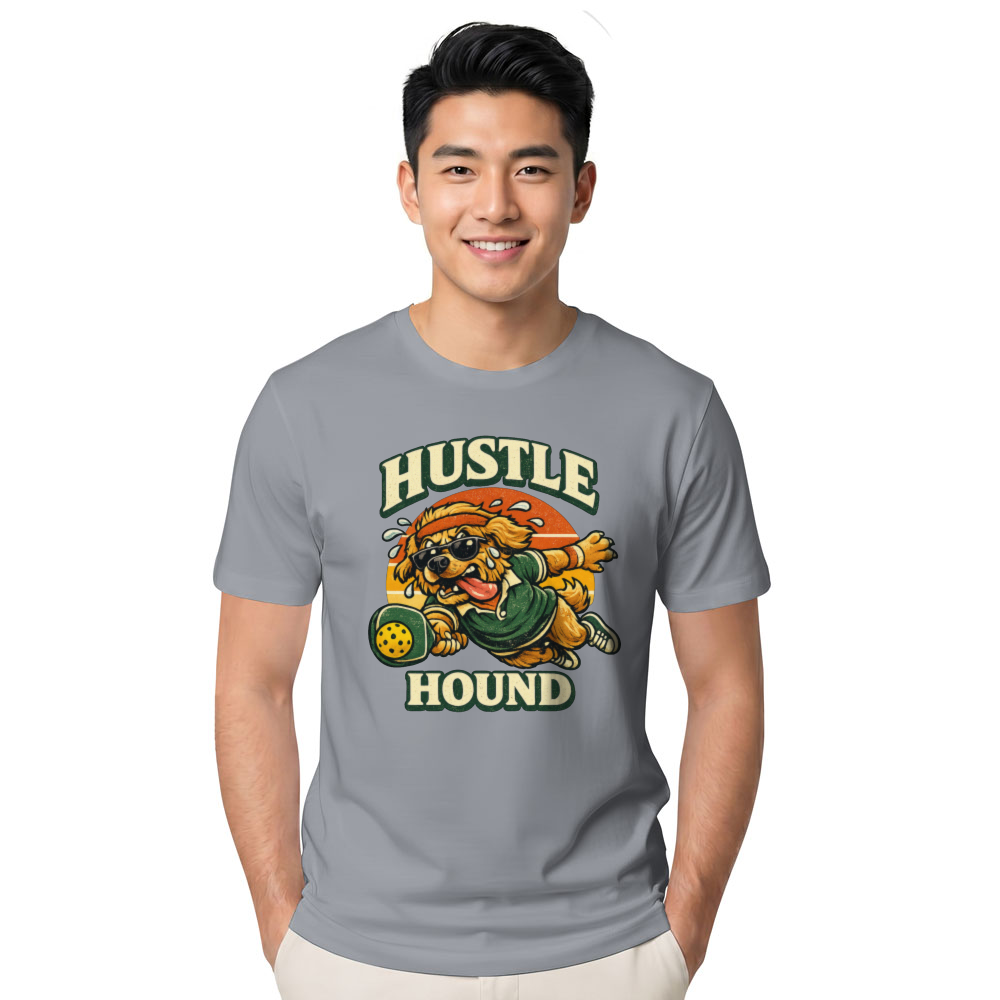 Hustle Hound Pickleball Golden Retriever Retro Graphic Vintage Gifts for Men Women Boy Kids T-Shirt