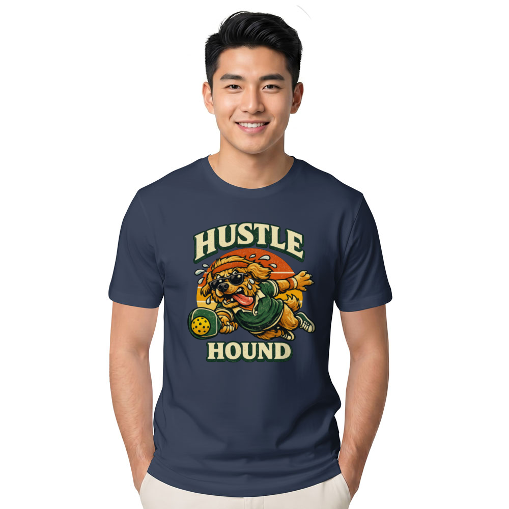 Hustle Hound Pickleball Golden Retriever Retro Graphic Vintage Gifts for Men Women Boy Kids T-Shirt