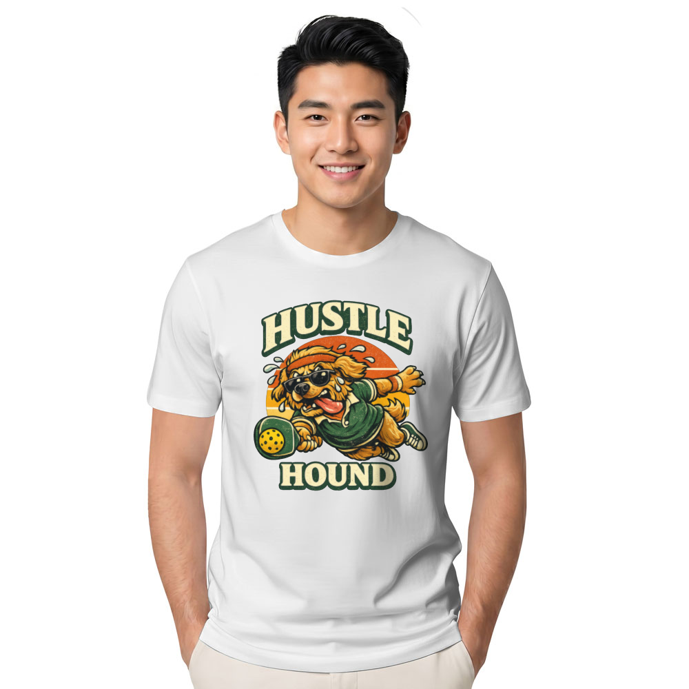 Hustle Hound Pickleball Golden Retriever Retro Graphic Vintage Gifts for Men Women Boy Kids T-Shirt