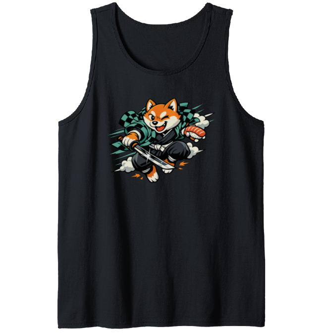 Shiba Samurai Retro Ninja Tanktop For Sneaky Dog Lovers Playful Gifts for Men Women Boy Kids Tanktop