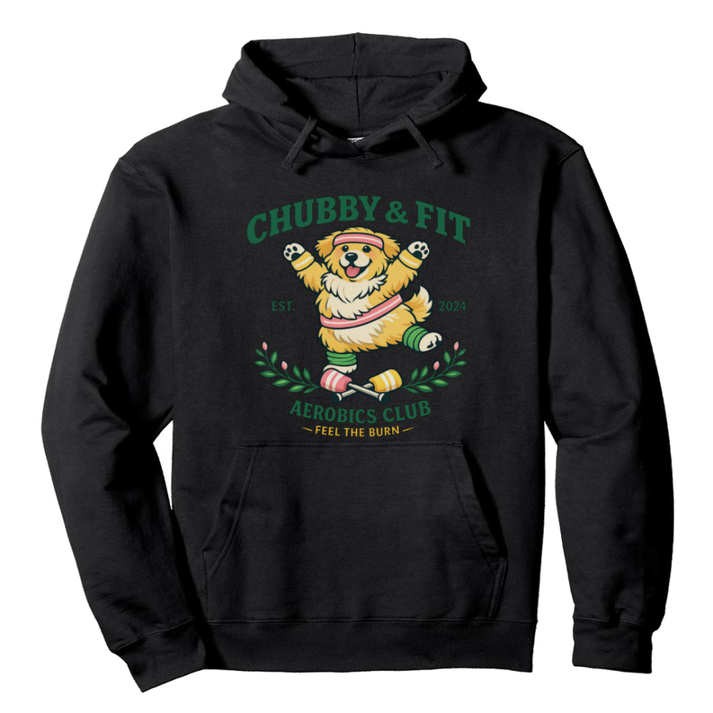 Golden Retriever Aerobics Club Hoodie Retro Gym Crest Funny Gifts for Men Women Boy Kids Pull Over Hoodie