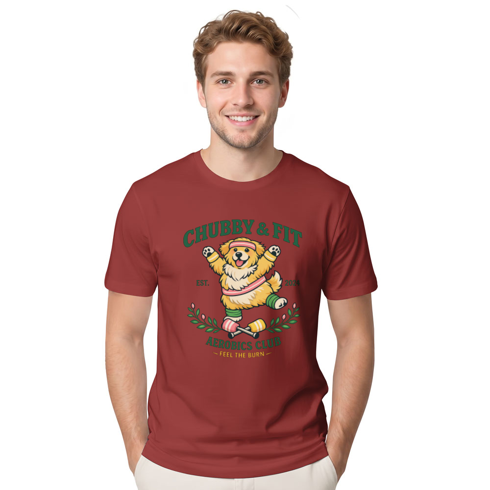 Chubby Golden Retriever Aerobics Club Retro Preppy Dog Graphic Tee Pastel Fitness Design Funny Gifts for Men Women Boy Kids T-Shirt