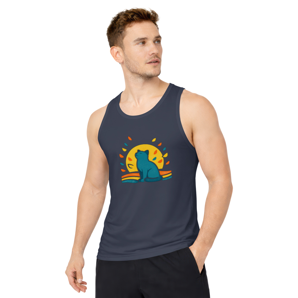 Dreaming Cat 70s Minimalist Tanktop Petals Graphic Peaceful Gifts for Men Women Boy Kids Tanktop