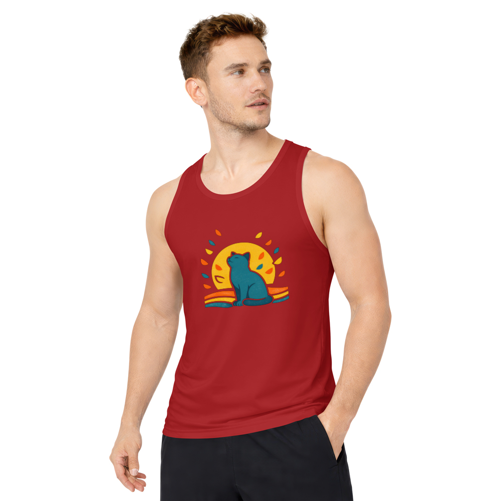 Dreaming Cat 70s Minimalist Tanktop Petals Graphic Peaceful Gifts for Men Women Boy Kids Tanktop