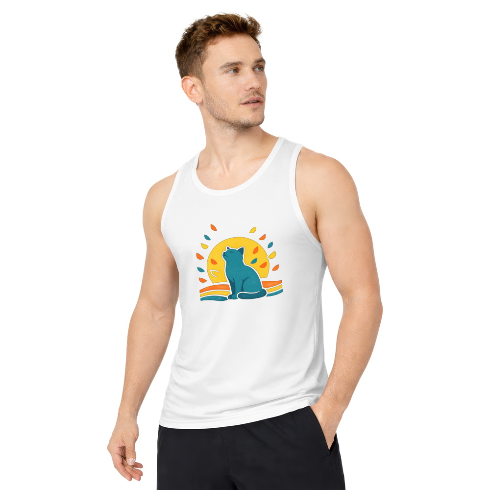Dreaming Cat 70s Minimalist Tanktop Petals Graphic Peaceful Gifts for Men Women Boy Kids Tanktop