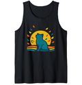Dreaming Cat 70s Minimalist Tanktop Petals Graphic Peaceful Gifts for Men Women Boy Kids Tanktop