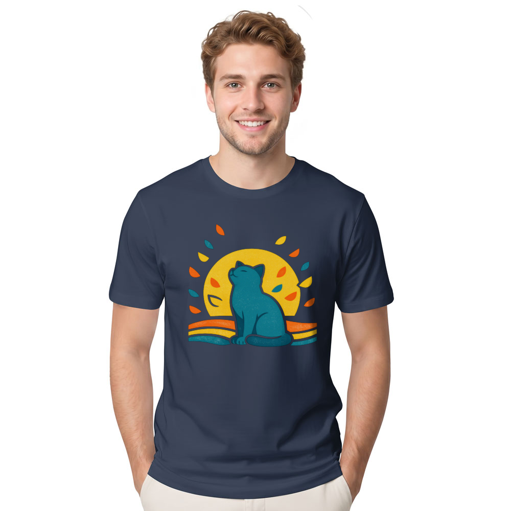 Retro Reverie Dreaming Cat 70s Minimalist Graphic Dreamy Gifts for Men Women Boy Kids T-Shirt