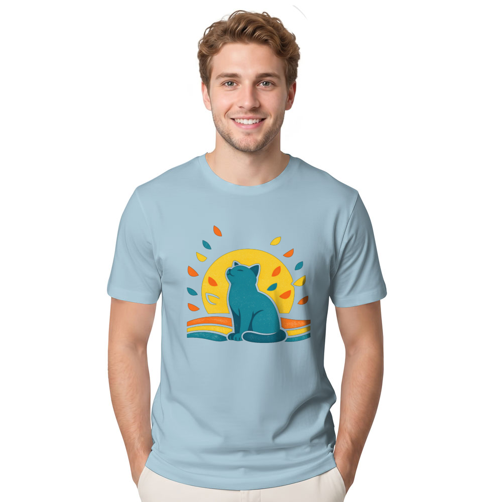 Retro Reverie Dreaming Cat 70s Minimalist Graphic Dreamy Gifts for Men Women Boy Kids T-Shirt