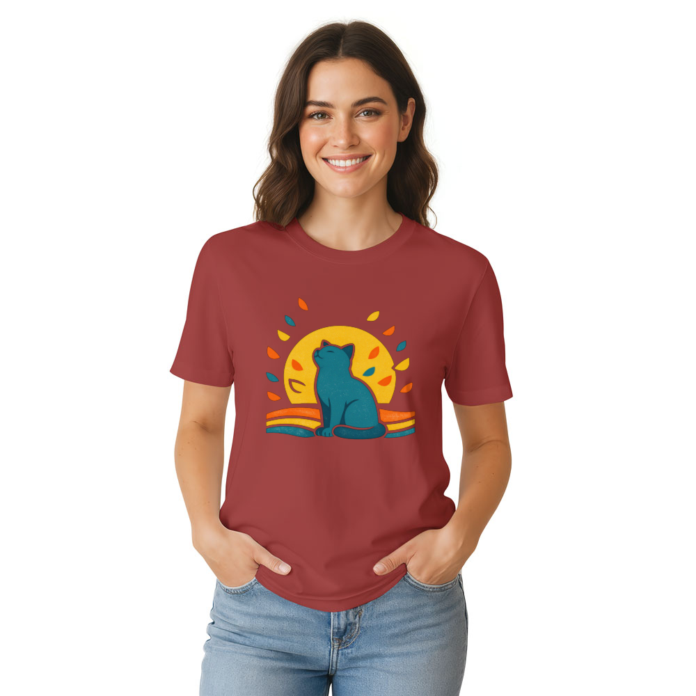 Retro Reverie Dreaming Cat 70s Minimalist Graphic Dreamy Gifts for Men Women Boy Kids T-Shirt