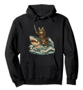 Ukiyo-e Samurai Cat Pullover Epic Gifts for Men Women Boy Kids Pull Over Hoodie