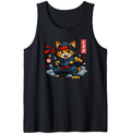 Shinobi Ukiyo-e Ninja Cat Tanktop For Martial Arts Fans Playful Gifts for Men Women Boy Kids Tanktop