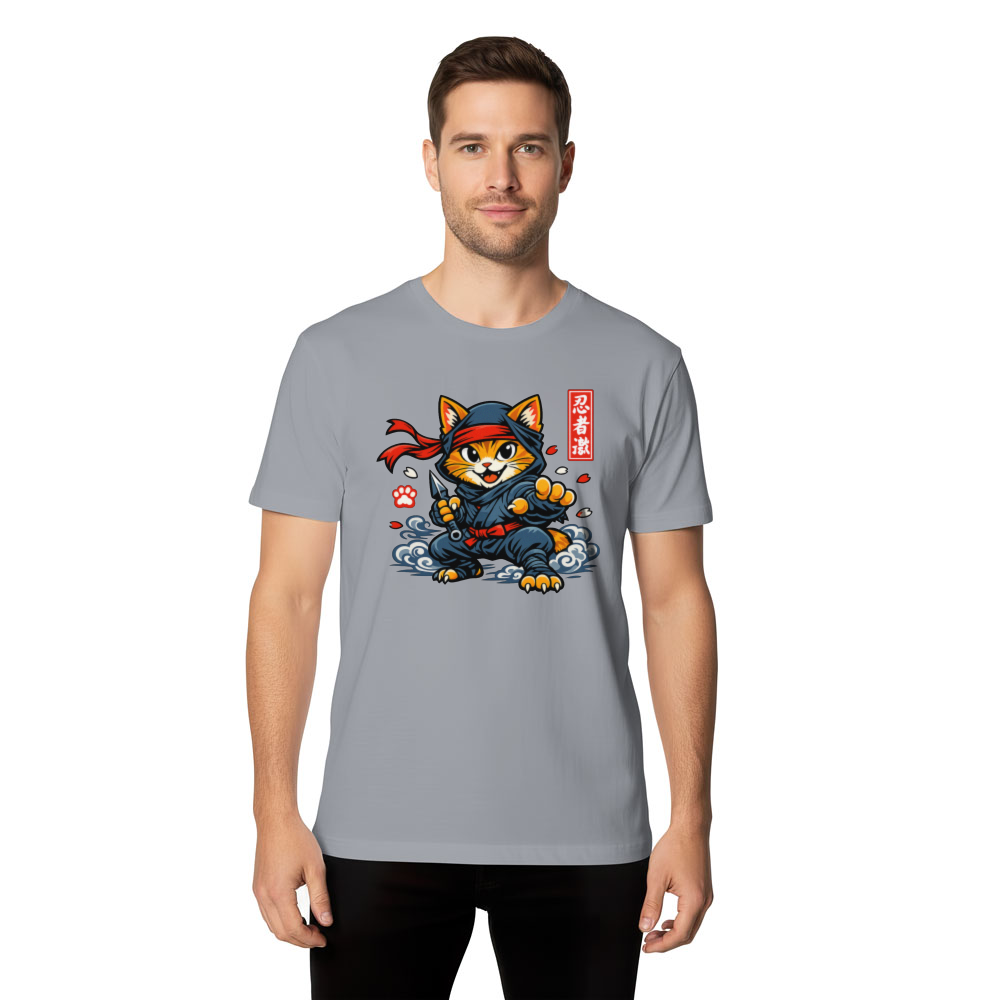 Ukiyo-e Ninja Cat T-Shirt For Anime Fans Playful Gifts for Men Women Boy Kids T-Shirt
