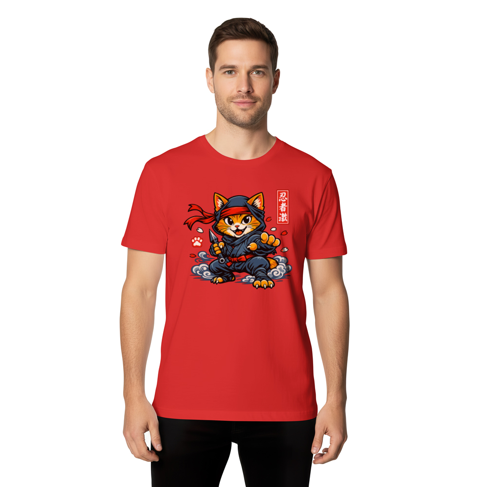 Ukiyo-e Ninja Cat T-Shirt For Anime Fans Playful Gifts for Men Women Boy Kids T-Shirt