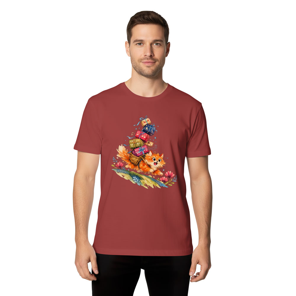 Fluffy Orange Cat T-Shirt For Cat Lovers Whimsical Gifts for Men Women Boy Kids T-Shirt
