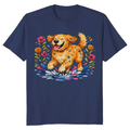 Folk Art Golden Retriever T-Shirt Cozy Gifts for Men Women Boy Kids T-Shirt