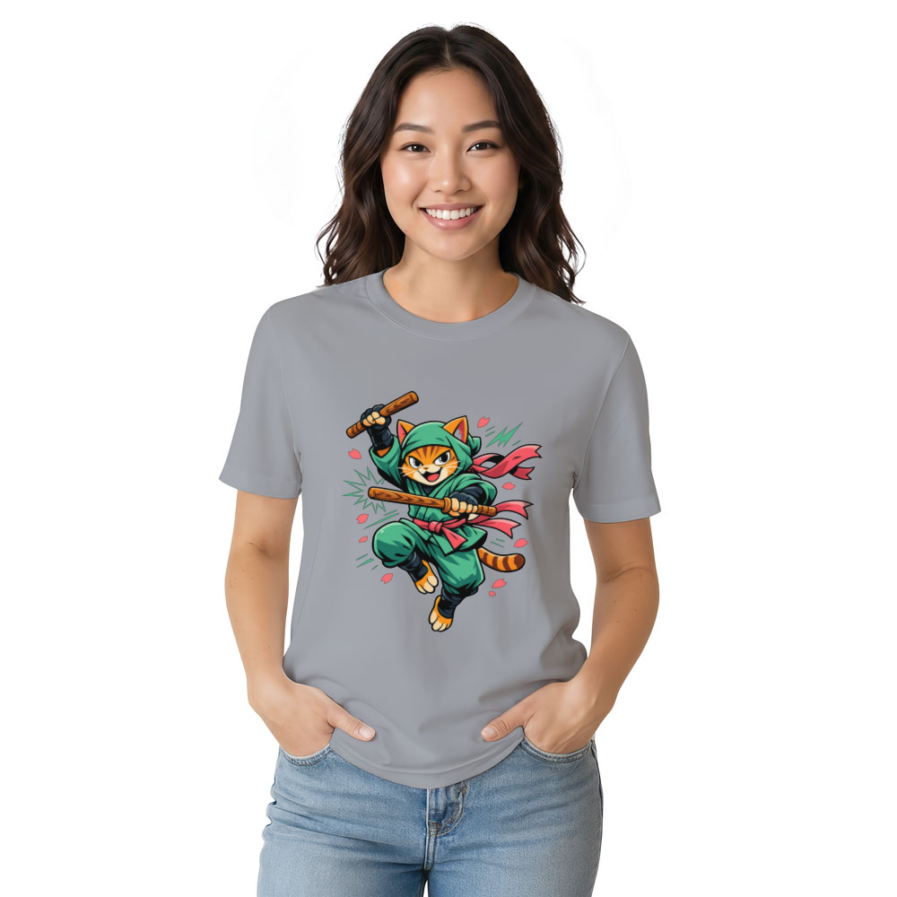 Retro Ninja Cat Graphic Tee For Anime Fans Playful Gifts for Men Women Boy Kids T-Shirt
